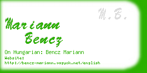 mariann bencz business card